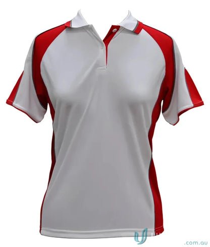 White and red ladies cooldry Winning Spirit Ladies CoolDry Alliance Polo shirt