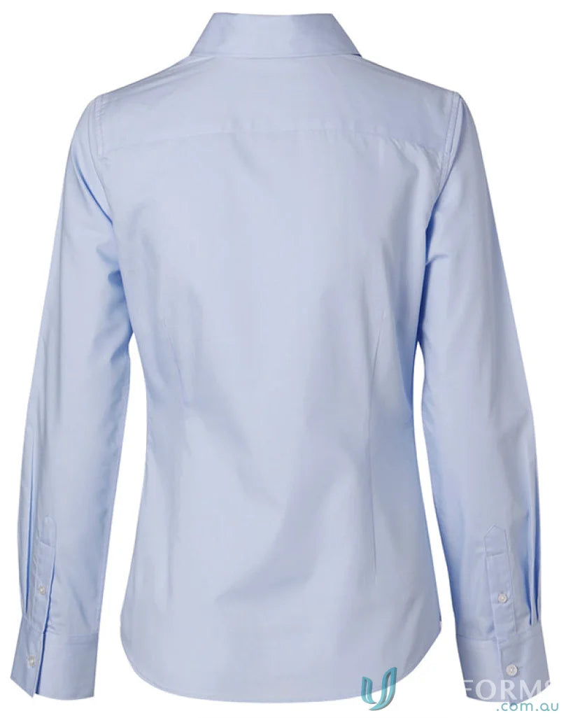 Light blue Winning Spirit Ladies women’s fine twill L/S shirt, style M8030L for women