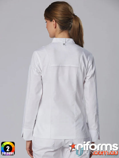 White medical uniform jacket from Winning Spirit Ladies functional chef jacket collection