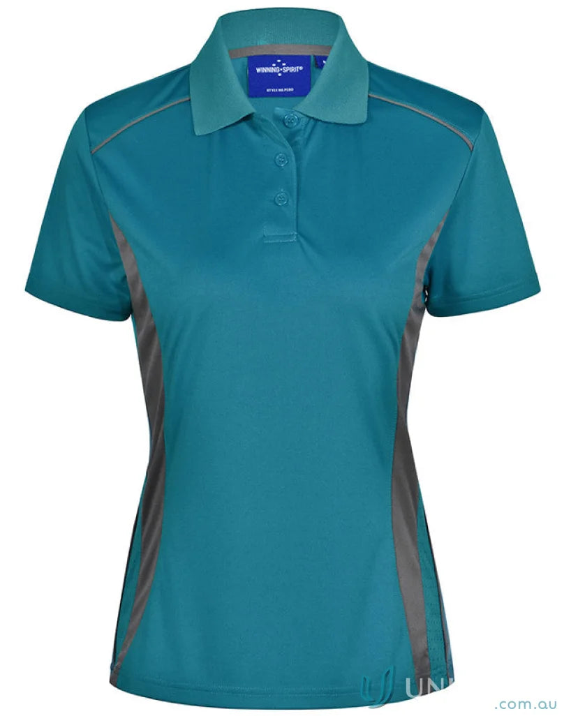 Winning Spirit PS80 Pursuit Polo Lady in teal with grey side panels and reflective piping