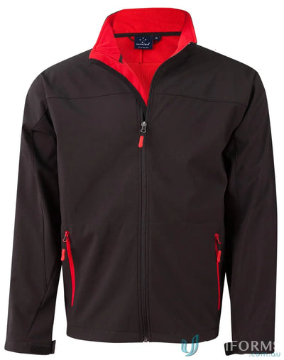 Black Winning Spirit Ladies Rosewall SoftShell Jacket with red lining perfect for outdoor fun