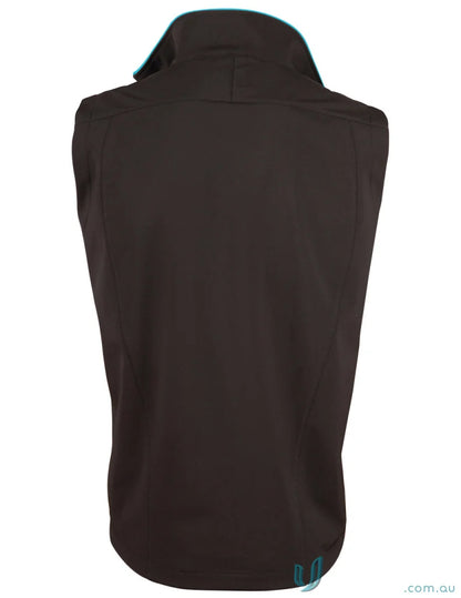 JK46 Rosewall SoftShell Vest featuring a sleeveless black collared soft shell vest