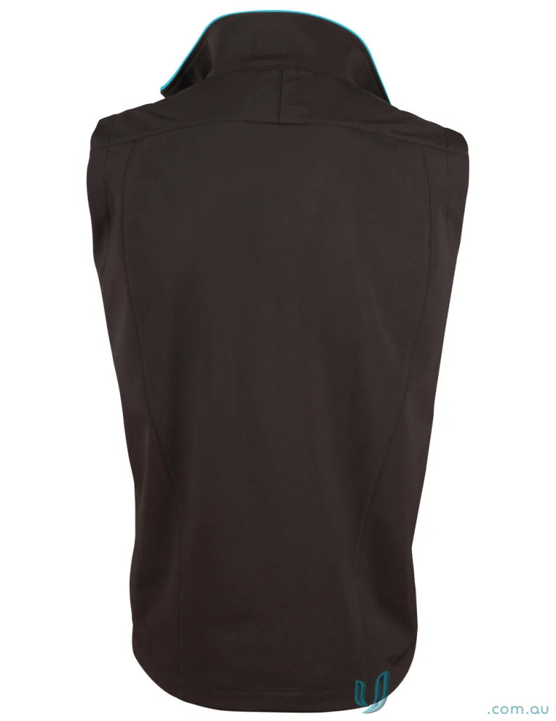 JK46 Rosewall SoftShell Vest featuring a sleeveless black collared soft shell vest