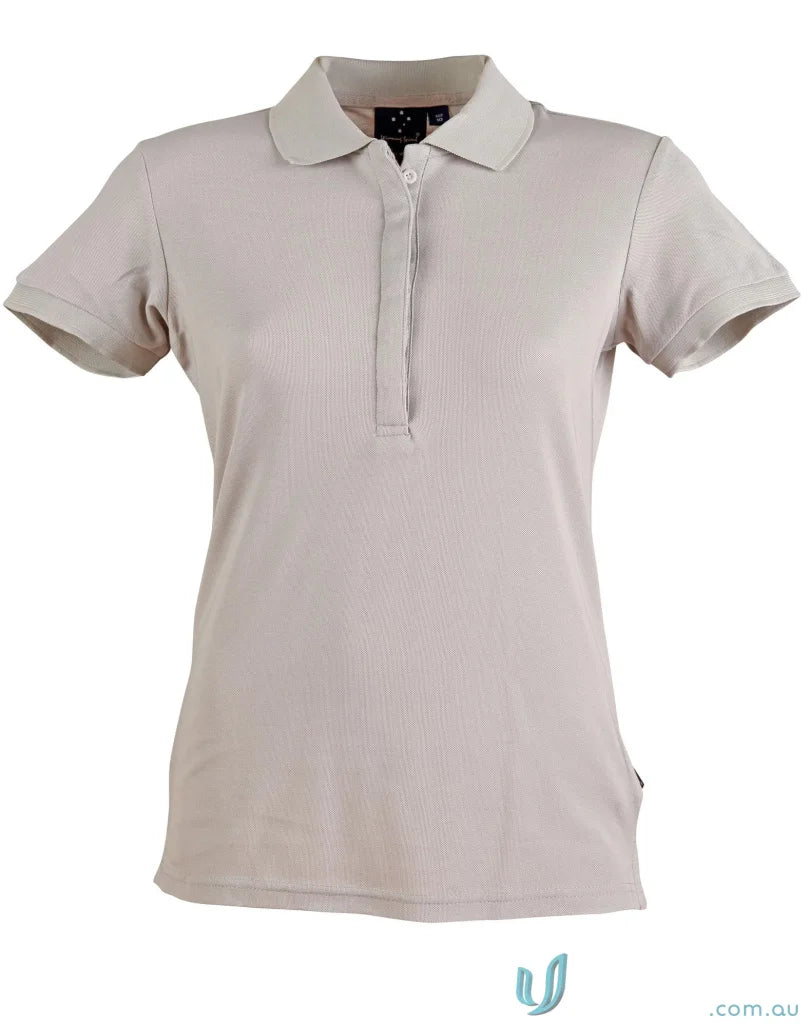 Beige ladies truedry connection polo shirt from Winning Spirit Ladies TrueDry Connection Polo