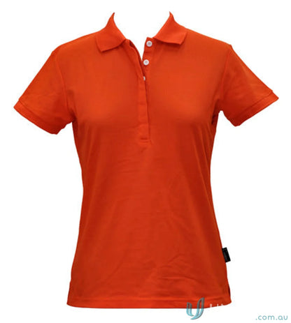 Orange polo shirt from Winning Spirit Ladies TrueDry Connection Polo, perfect for active days