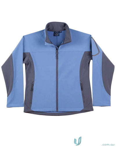 Blue and gray Whistler softshell jacket from Winning Spirit Ladies Whistler collection