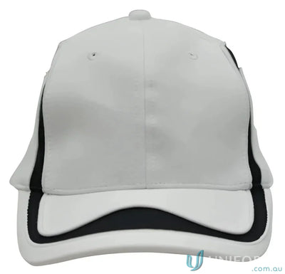 White baseball cap with black trim showing the Winning Spirit Legend Cap style