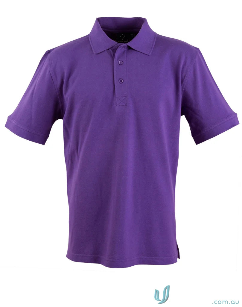Purple short-sleeved polo shirt from Winning Spirit Cotton Longbeach Polo line PS39
