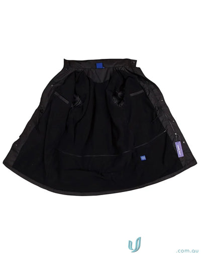 Black Winning Spirit Longline Stadium Jacket with high wind collar and fleece lining