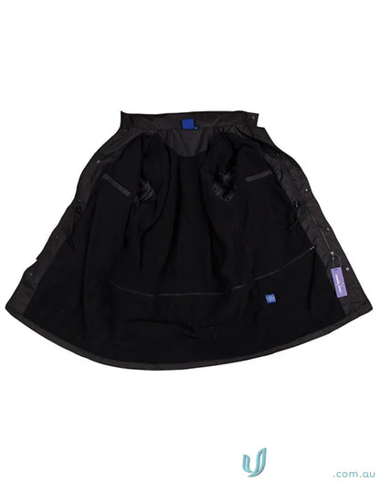 Black Winning Spirit Longline Stadium Jacket with high wind collar and fleece lining