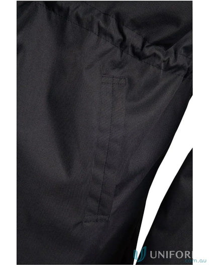 Close-up of jk50 longline Winning Spirit Stadium Jacket with high wind collar and waterproof fabric