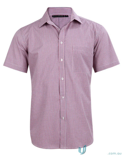 Winning Spirit Mini Gingham S/S Shirt in tone mini gingham with buttons and short sleeves