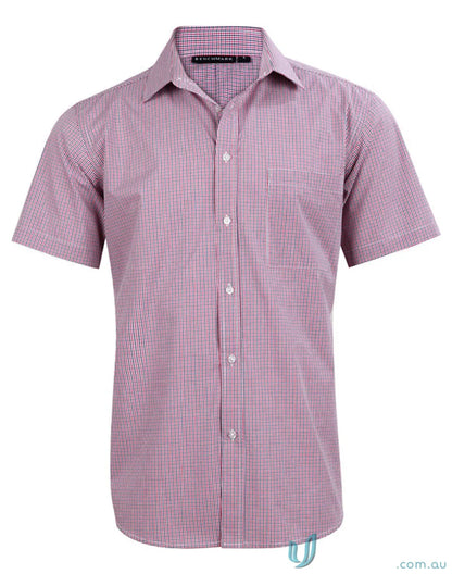 Winning Spirit Mini Gingham S/S Shirt in tone mini gingham with buttons and short sleeves
