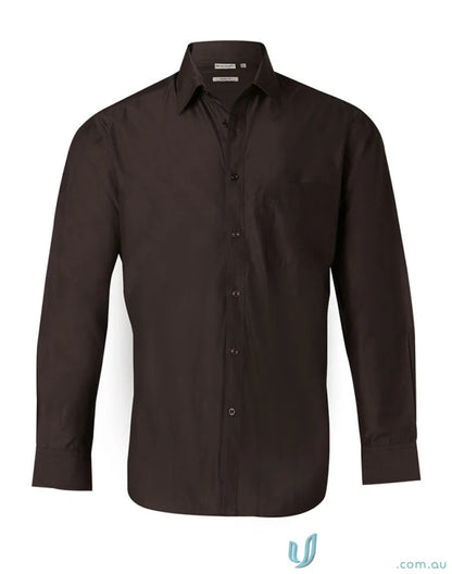 Brown long-sleeved Winning Spirit Nano Tech L/S Shirt for men’s nano™ tech style