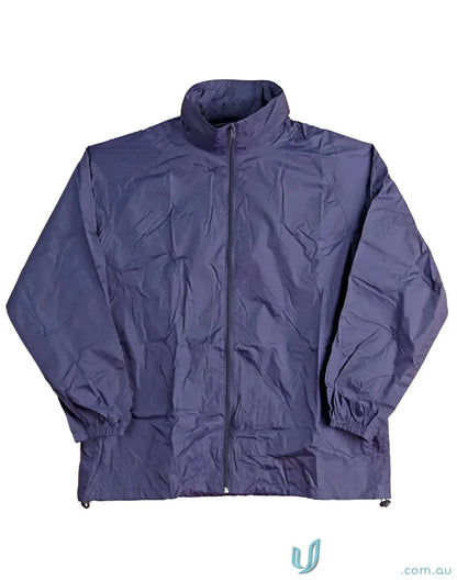 Wrinkled blue nylon Winning Spirit JK10 Rain Forest Spray Jacket for outdoor fun