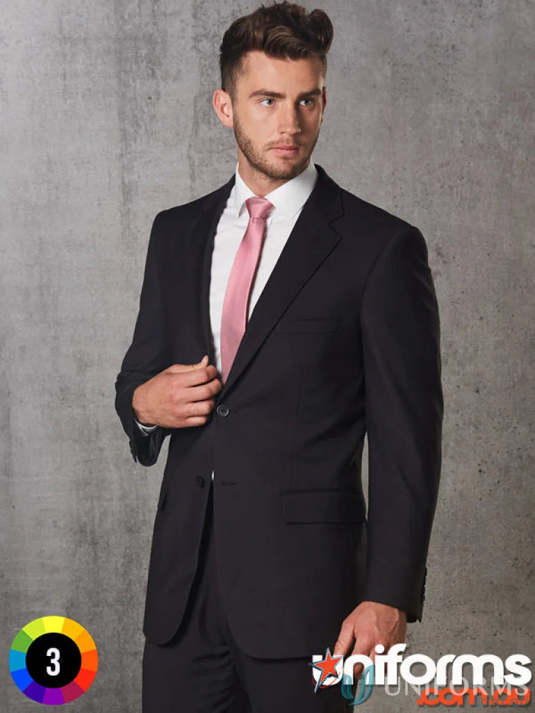 Black men’s poly viscose Stretch Jacket from Winning Spirit PolyViscose Stretch collection