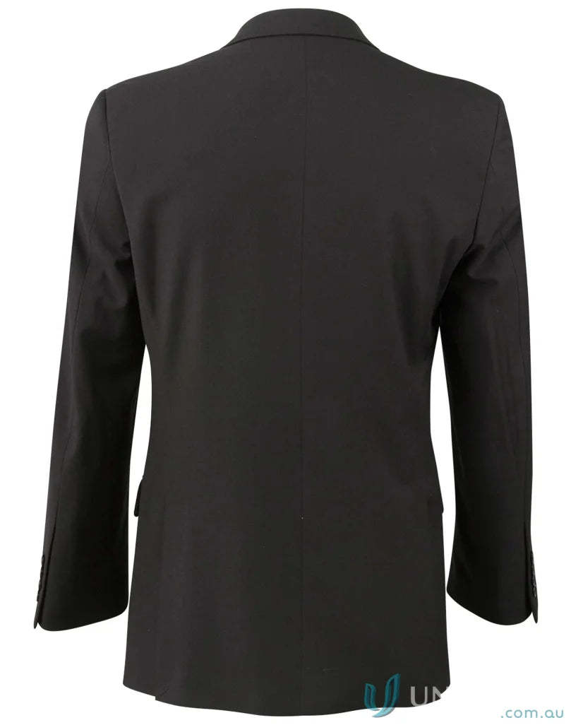 Winning Spirit PolyViscose Stretch Jacket for Men in Black Suit Jacket Style