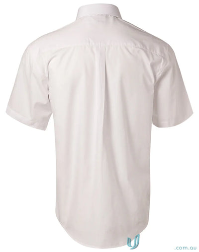 White short-sleeved Winning Spirit Poplin SS Shirt for a fresh look