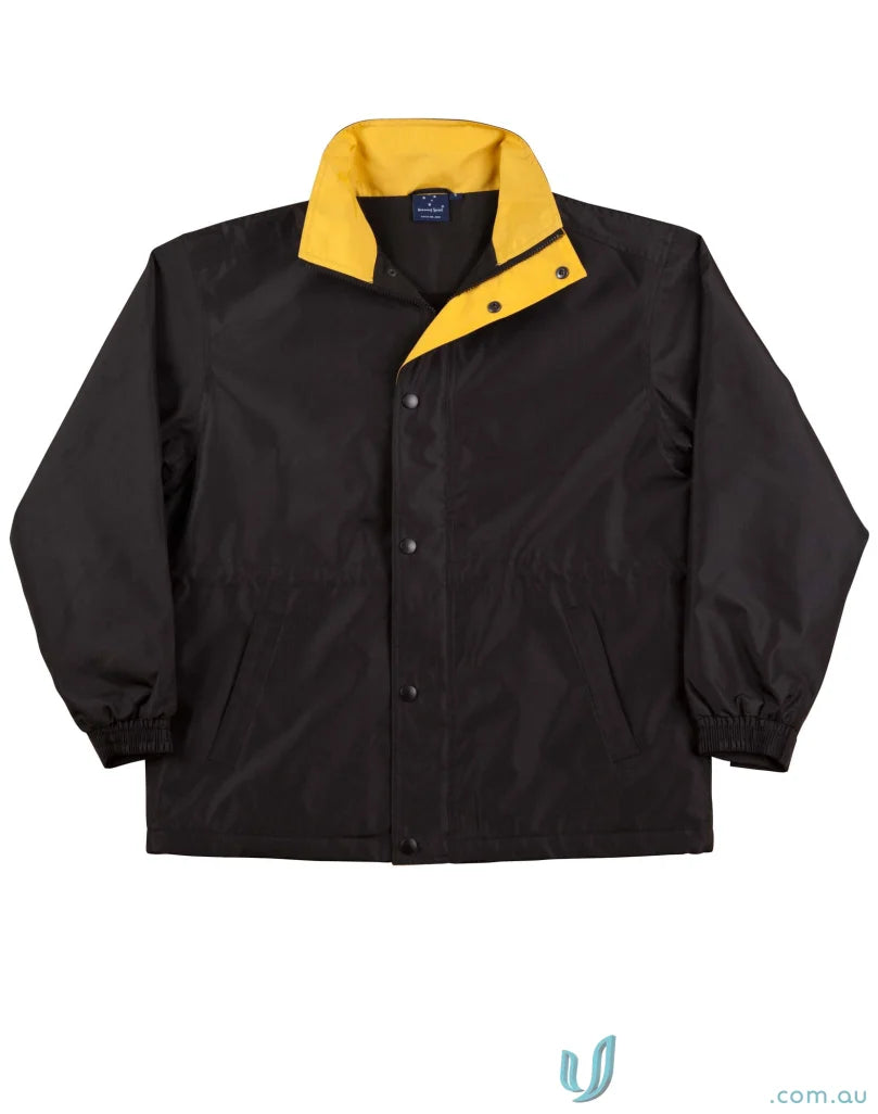 JK01 Stadium Jacket with water-repellent oxford shell and yellow collar for workwear style