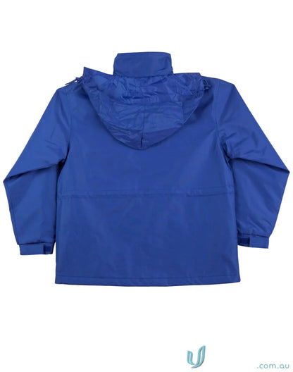 Blue hooded jacket from Winning Spirit jk01 stadium jacket water-repellent oxford shell workwear solution