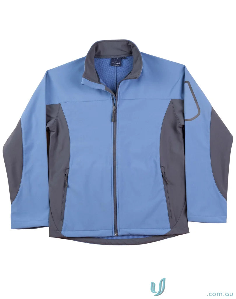 Blue and gray jk31 Whistler bonded softshell fabric Winning Spirit jacket for outdoor fun
