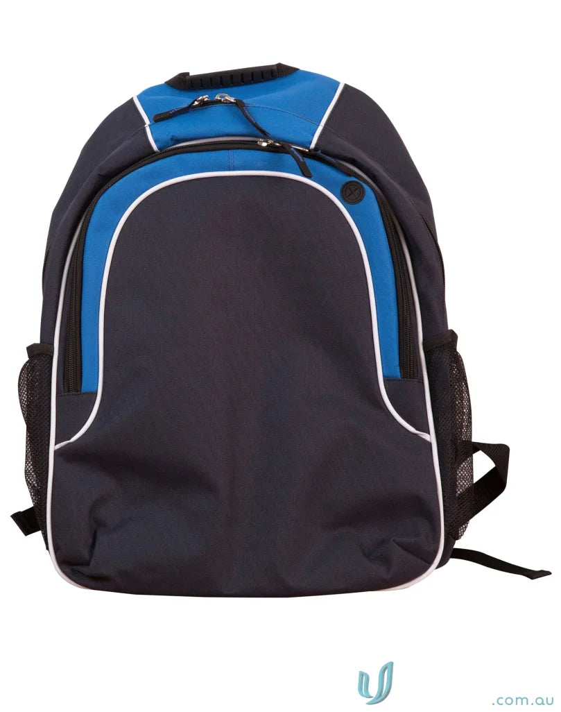 Blue and black b5020 winner backpack with organizer pockets from Winning Spirit Winner