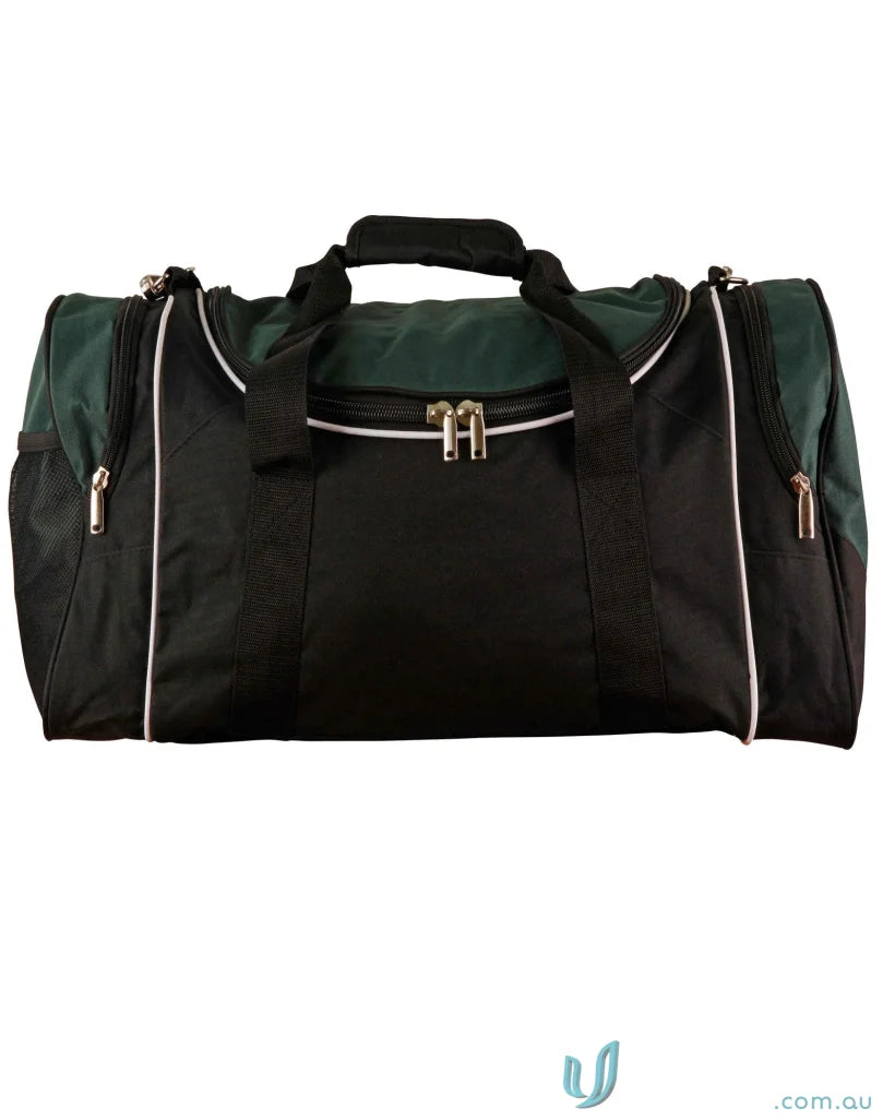 Black and green Winning Spirit Winner Sports Bag, perfect travel bag for sports fans