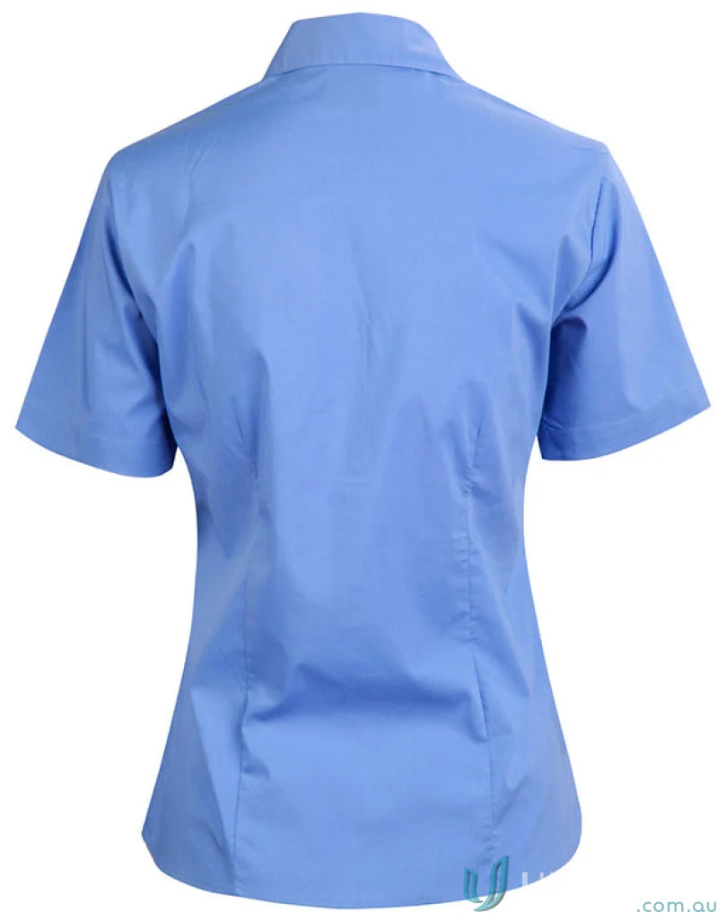 Light blue Winning Spirit Womens Executive SS Shirt with BS07S Ladies Teflon finish