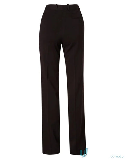 Winning Spirit Womens stretch flexi waist black straight-leg trousers for comfy style