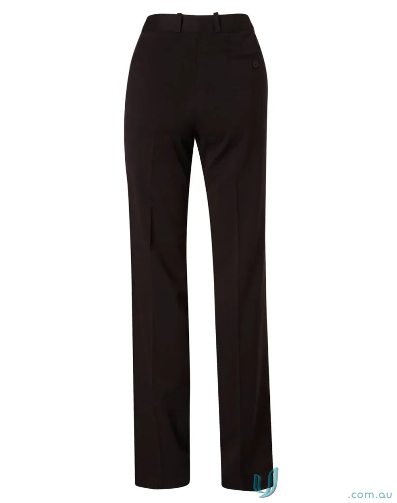 Winning Spirit Womens stretch flexi waist black straight-leg trousers for comfy style