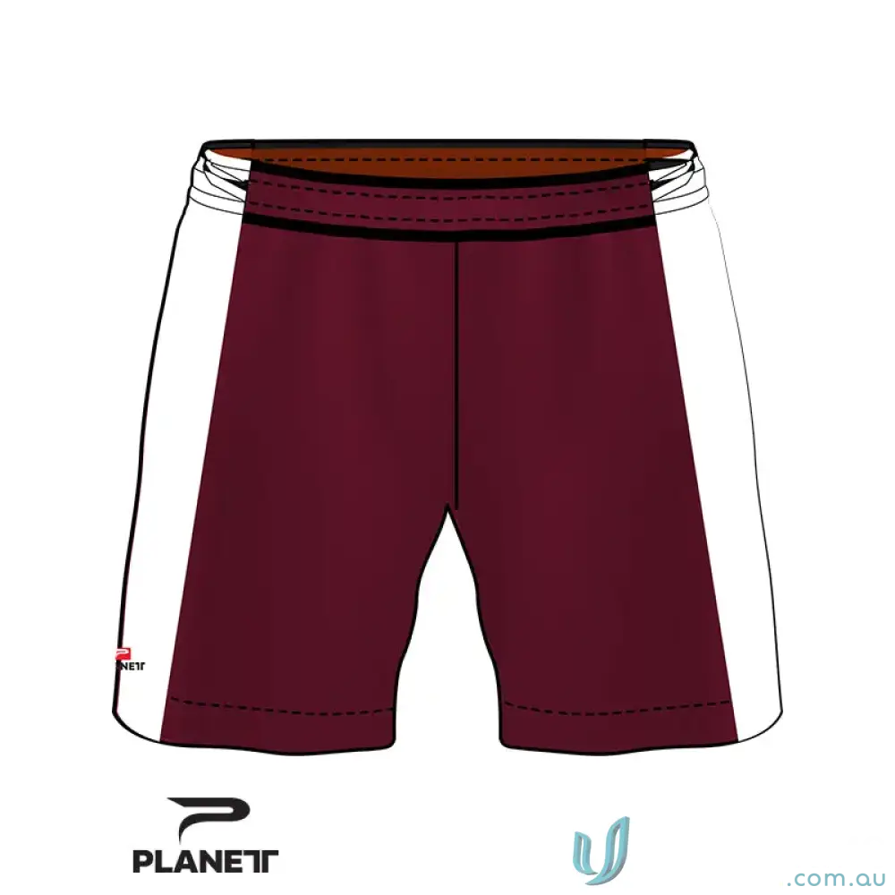 Maroon and white Wodonga Softball Adult Shorts perfect for Wodonga Softball games