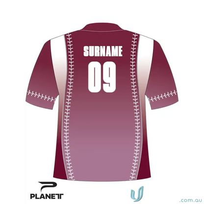Maroon softball polo jersey for Wodonga Softball Youth Polo team outfit idea