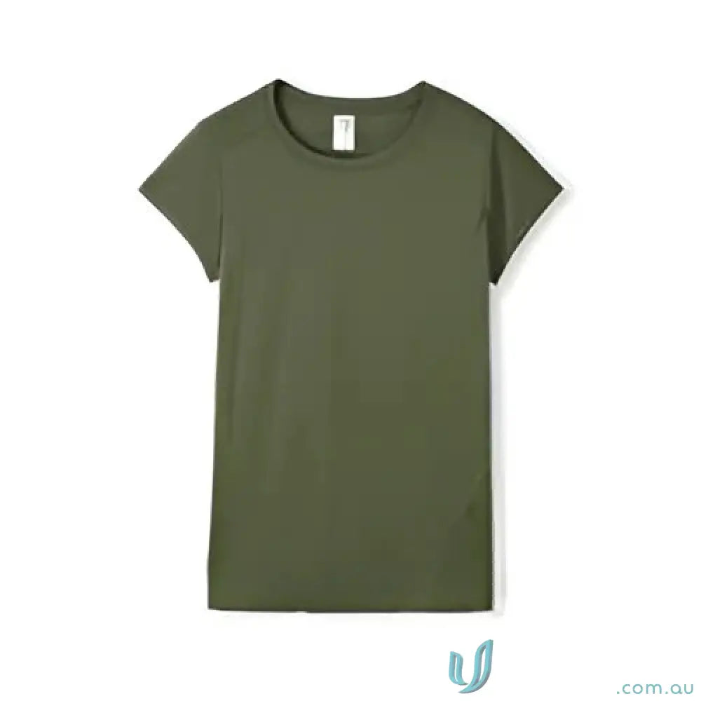 Olive green women’s accelerator cool-dry crew neck t-shirt perfect for active wear