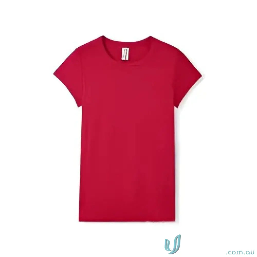 Red women’s accelerator cool-dry t-shirt for women’s accelerator workout gear