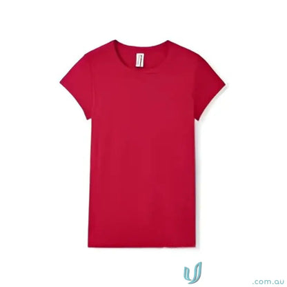 Red women’s accelerator cool-dry t-shirt for women’s accelerator workout gear