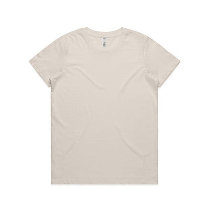 Cream-colored v-neck basic lightweight tee for women