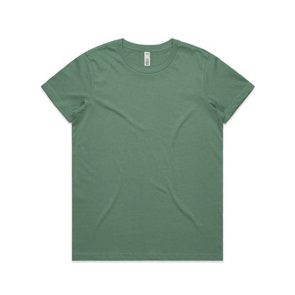 Olive green womens basic lightweight tee with short sleeves and crew neck