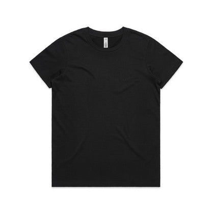 Black short-sleeve crew neck basic lightweight tee for women