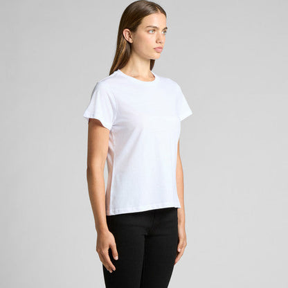 Women’s basic lightweight tee: white short-sleeve cotton crew neck