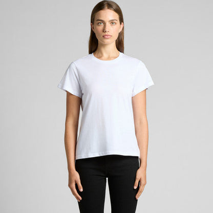 Women’s basic lightweight tee: white short-sleeve cotton crew neck