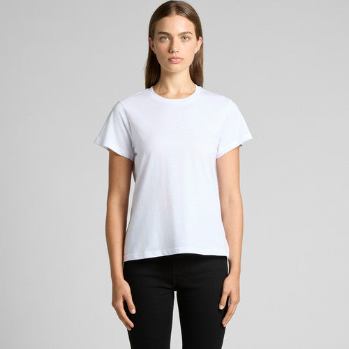 Women’s basic lightweight tee: white short-sleeve cotton crew neck
