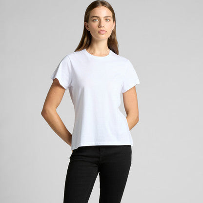 Women’s basic lightweight tee: white short-sleeve cotton crew neck