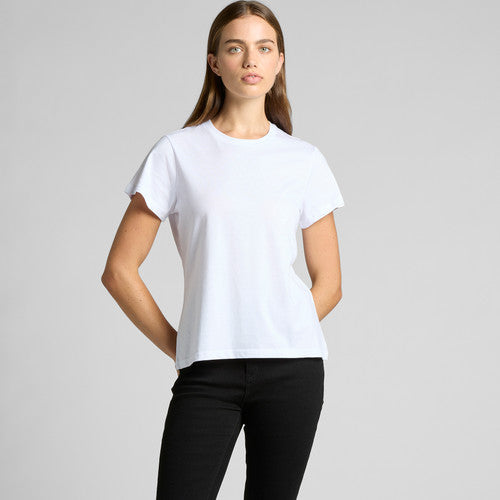 Women’s basic lightweight tee: white short-sleeve cotton crew neck