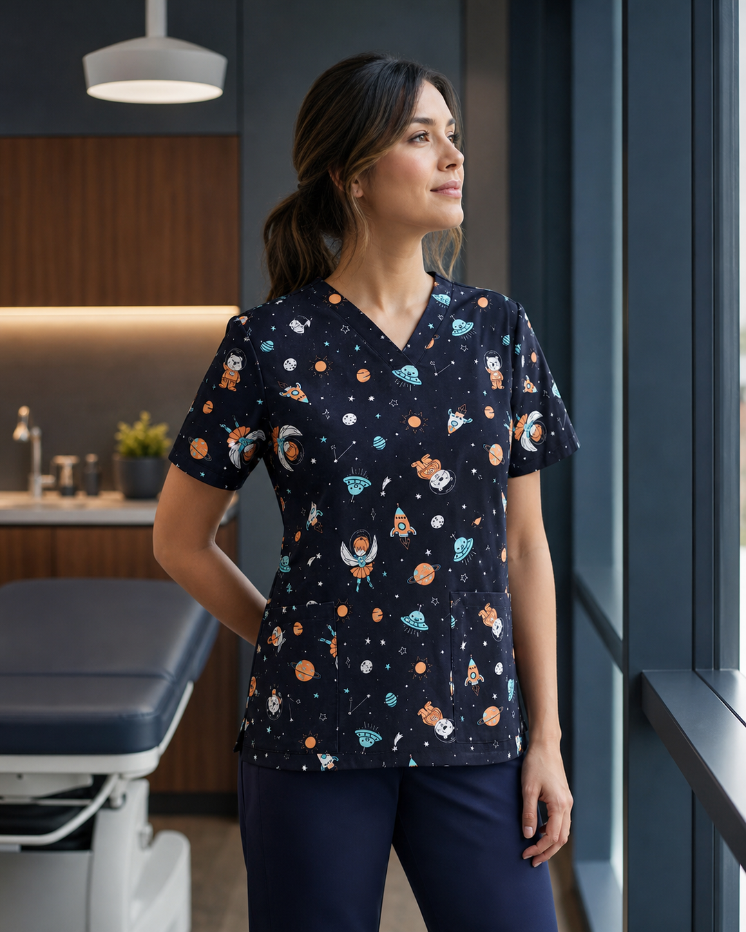 Womens Best Friends Scrub Top