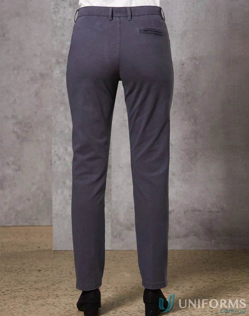 Gray straight-leg womens Boston Chino Pants in chino pants M9390 style for casual look