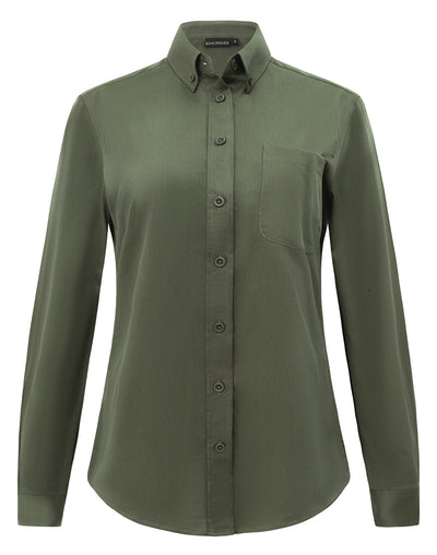 Olive green cotton blend m8009l shirt for professional appearance