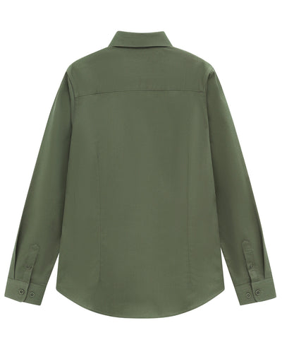 Olive green m8009l cotton blend shirt for professional appearance