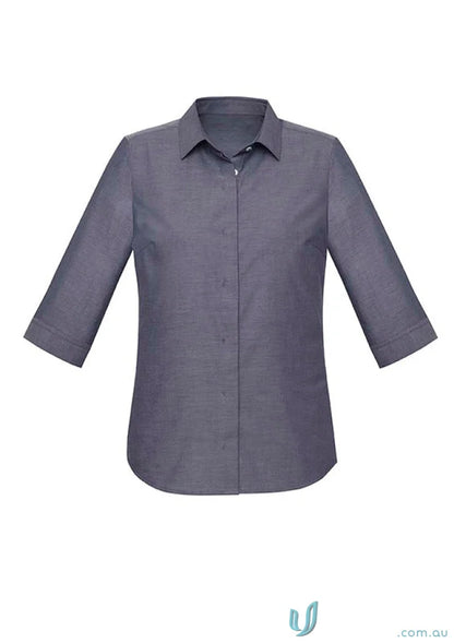 Women’s Charlie 3Qtr shirt with hidden bust button detail, perfect for hospitality roles seeking style