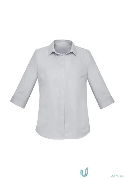 Women’s Charlie 3Qtr shirt with hidden bust button, perfect for hospitality roles seeking style