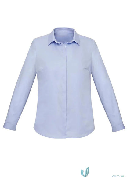 Light blue women’s Charlie LS Shirt showcasing a stylish long sleeve shirt